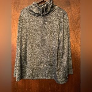 Women’s 2XL polyester cowl neck pullover.